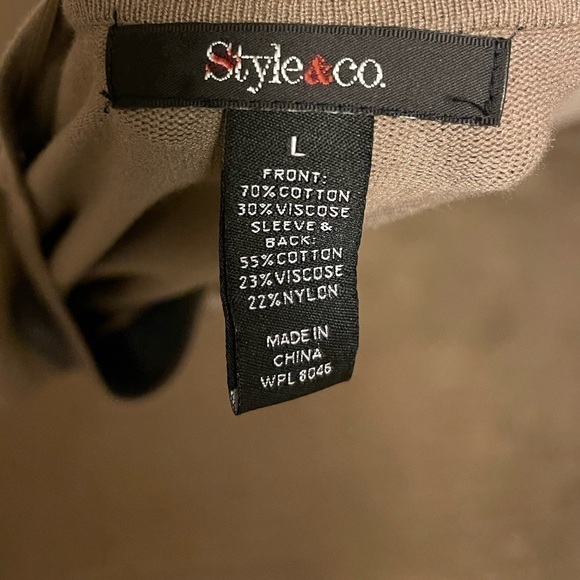 STYLE Co Sweater large Womens Tunic Sequin Color Block Lightweight 3/4 Sleeve - Picture 7 of 7